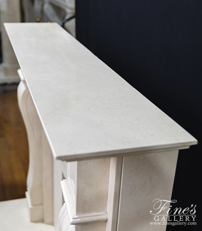 Marble Fireplaces  - A Classic Mantel In Crema Marfil Marble  - MFP-1786